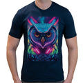 Neon Rave Owl | Super Soft T-shirt | Cotton Crew Neck Short sleeve T Shirt Men's