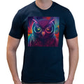 Neon Owl | Super Soft T-shirt | Cotton Crew Neck Short sleeve T Shirt Men's