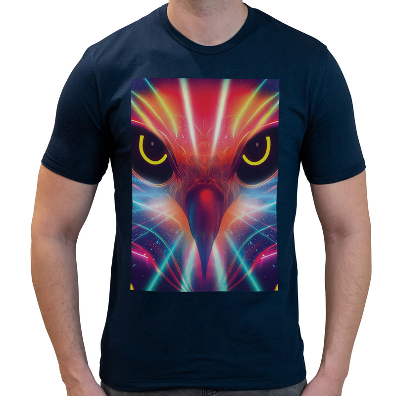 Neon Parrot | Super Soft T-shirt | Cotton Crew Neck Short sleeve T Shirt Men's