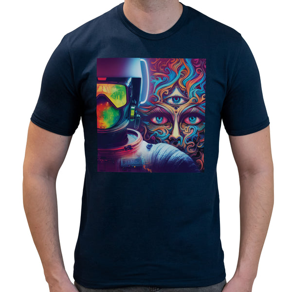 Astronaut Psychedelic | Super Soft T-shirt | Cotton Crew Neck Short sleeve T Shirt Men's