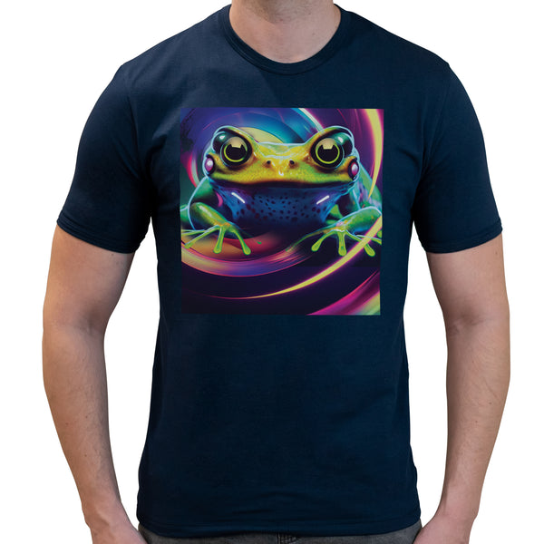 Frog Neon Psychedelic Toad Acid Poison Dart Frog  Super Soft T-shirt | Cotton Crew Neck Short sleeve T Shirt Men's