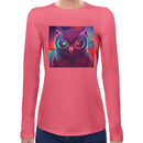 Neon Owl Women Long Sleeves T-shirt