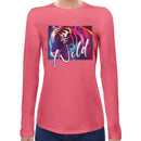 Tiger Neon Psychedelic Women Long Sleeves T-shirt