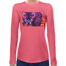 Neon Cheetah Women Long Sleeves T-shirt