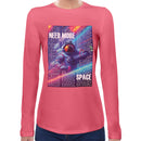 Astronaut Psychedelic | Super Soft Women T-shirt Long sleeve | Cotton Crew Neck Long sleeve Tees Women