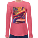 Psychedelic Trippy Mushrooms | Super Soft Women T-shirt Long sleeve | Cotton Crew Neck Long sleeve Tees Women