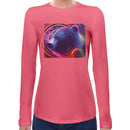 Bear Neon Rave | Super Soft Women T-shirt Long sleeve | Cotton Crew Neck Long sleeve Tees Women