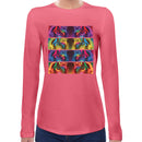 Tiger Neon Psychedelic Women Long Sleeves T-shirt