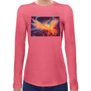 Cosmic Phoenix | Super Soft Women T-shirt Long sleeve | Cotton Crew Neck Long sleeve Tees Women