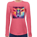 Neon Rainbow Cow Women Long Sleeves T-shirt