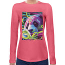 Neon Rave Panda Women Long Sleeves T-shirt