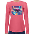 Trippy Neon Turtle Women Long Sleeves T-shirt