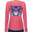 Neon Lion Women Long Sleeves T-shirt