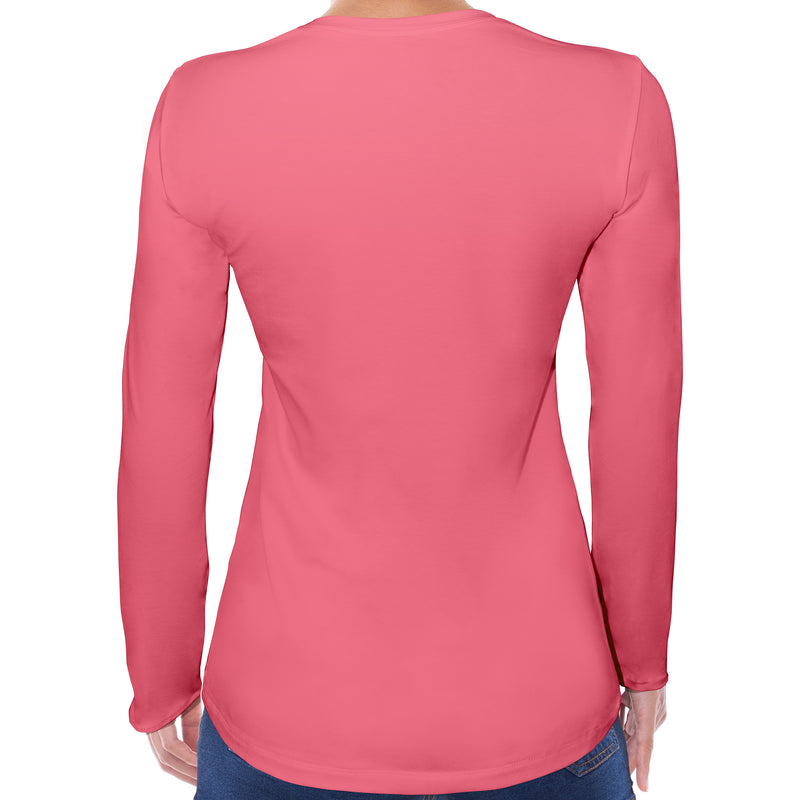 Neon Cow | Super Soft Women T-shirt Long sleeve | Cotton Crew Neck Long sleeve Tees Women