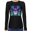 Neon Lion Women Long Sleeves T-shirt