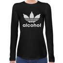 Alcohol spoof logo | Super Soft Women T-shirt Long sleeve | Cotton Crew Neck Long sleeve Tees Women