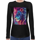 Neon Rave Lion Women Long Sleeves T-shirt