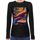 Psychedelic Trippy Mushrooms | Super Soft Women T-shirt Long sleeve | Cotton Crew Neck Long sleeve Tees Women