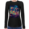 Psychedelic Mushrooms | Super Soft Women T-shirt Long sleeve | Cotton Crew Neck Long sleeve Tees Women