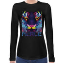 Fierce Neon Tiger Women Long Sleeves T-shirt