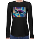 Trippy Neon Turtle Women Long Sleeves T-shirt