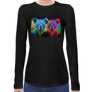 Neon Rainbow Koala | Super Soft Women T-shirt Long sleeve | Cotton Crew Neck Long sleeve Tees Women