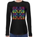Tiger Neon Psychedelic Women Long Sleeves T-shirt