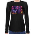 Neon Cheetah Women Long Sleeves T-shirt