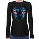 Neon Rave Cheetah | Super Soft Women T-shirt Long sleeve | Cotton Crew Neck Long sleeve Tees Women