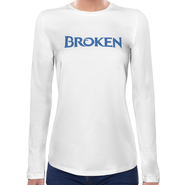 Broken Spoof Logo | Super Soft Women T-shirt Long sleeve | Cotton Crew Neck Long sleeve Tees Women