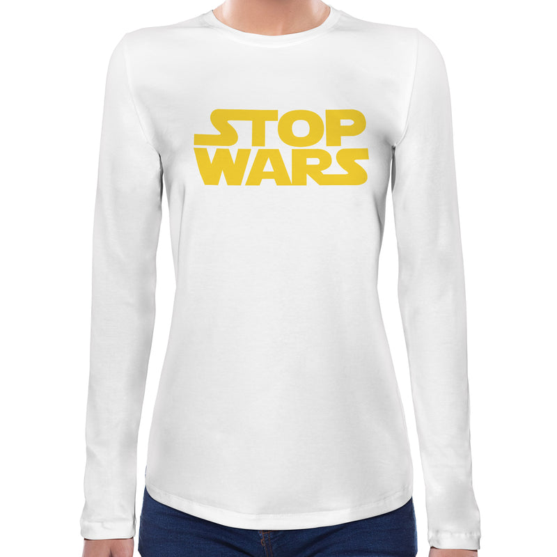 Stop Wars | Super Soft Women T-shirt Long sleeve | Cotton Crew Neck Long sleeve Tees Women