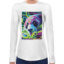 Neon Rave Panda Women Long Sleeves T-shirt