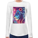 Neon Rave Lion Women Long Sleeves T-shirt