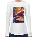 Psychedelic Trippy Mushrooms | Super Soft Women T-shirt Long sleeve | Cotton Crew Neck Long sleeve Tees Women