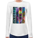 Bear Neon Rave | Super Soft Women T-shirt Long sleeve | Cotton Crew Neck Long sleeve Tees Women