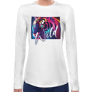 Tiger Neon Psychedelic Women Long Sleeves T-shirt