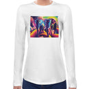 Elephant Neon Women Long Sleeves T-shirt