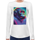 Neon Rave Gorilla Women Long Sleeves T-shirt