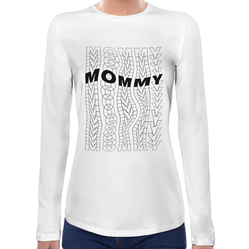 Mommy | Super Soft Women T-shirt Long sleeve | Cotton Crew Neck Long sleeve Tees Women