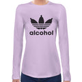Alcohol | Super Soft Women T-shirt Long sleeve | Cotton Crew Neck Long sleeve Tees Women