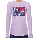 Tiger Neon Psychedelic Women Long Sleeves T-shirt