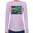 Trippy Neon Turtle Women Long Sleeves T-shirt
