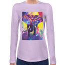 Elephant Rainbow Neon Women Long Sleeves T-shirt
