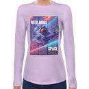 Astronaut Psychedelic | Super Soft Women T-shirt Long sleeve | Cotton Crew Neck Long sleeve Tees Women