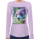 Neon Rave Panda Women Long Sleeves T-shirt