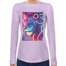Neon Rave Lion Women Long Sleeves T-shirt