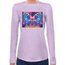 Neon Rave Butterfly | Super Soft Women T-shirt Long sleeve | Cotton Crew Neck Long sleeve Tees Women