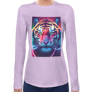 Neon Rave Tiger Women Long Sleeves T-shirt