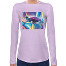 Trippy Neon Turtle Women Long Sleeves T-shirt
