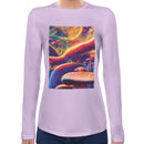 Psychedelic Trippy Mushrooms | Super Soft Women T-shirt Long sleeve | Cotton Crew Neck Long sleeve Tees Women